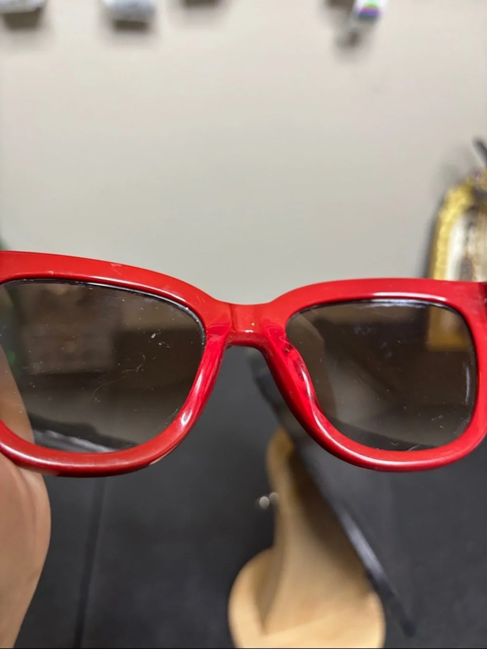 Valentino Studded Red Burgundy Sunglasses 🚨has wear🚨